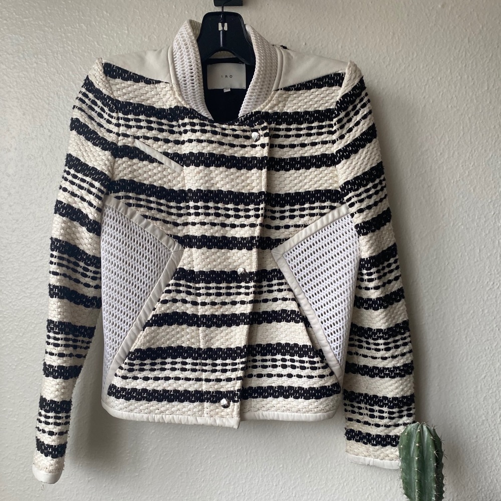 IRO spring jacket with leather detail size small